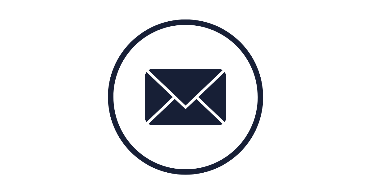 Icon of an envelope inside a circle, representing email or messaging.