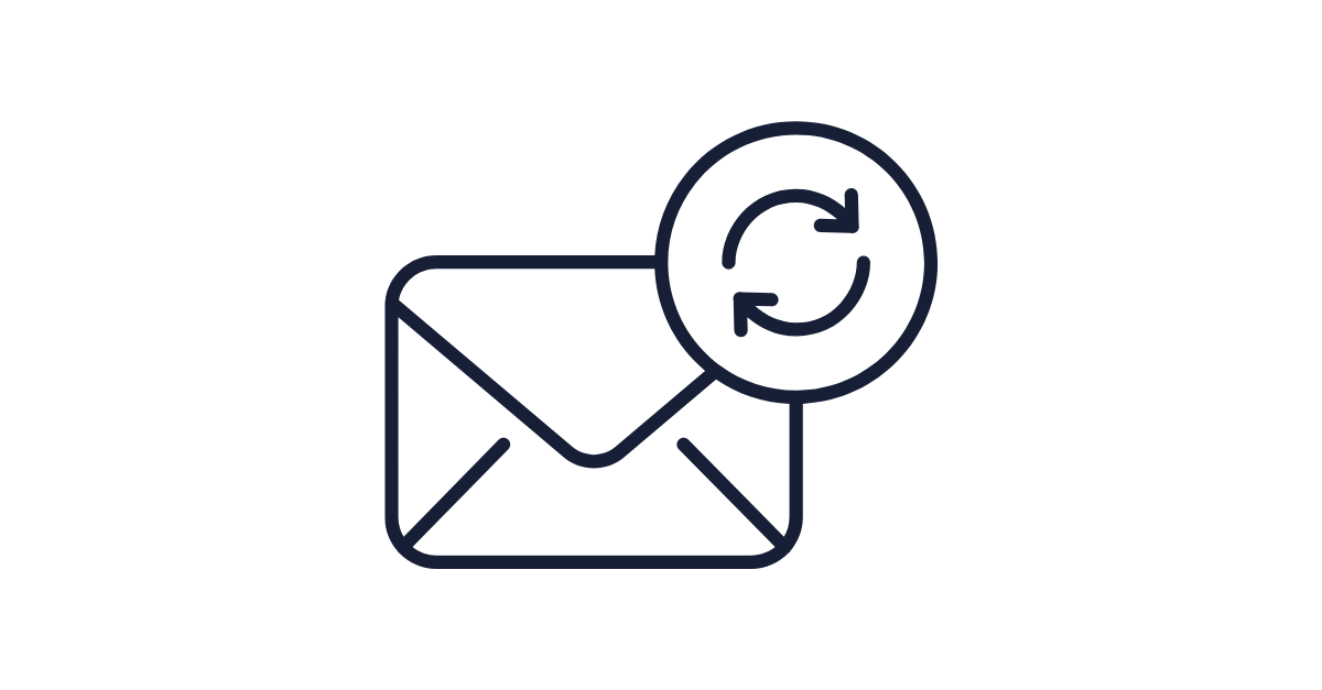 Email icon with a refresh or reload symbol