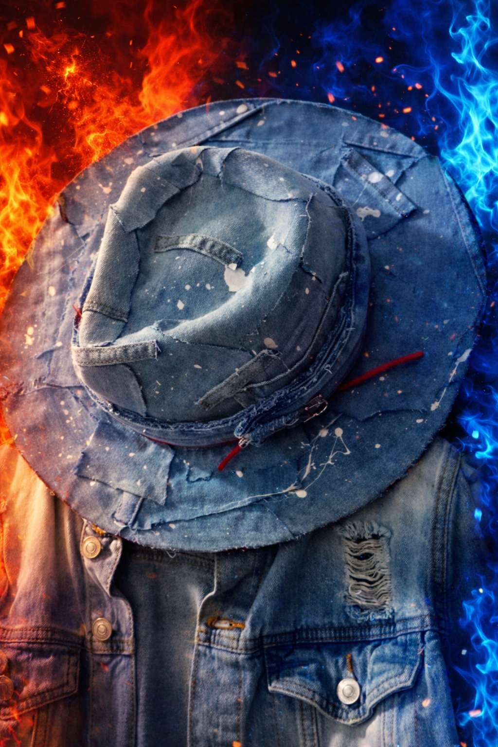 Fire & Ice Denim Patchwork Fedora