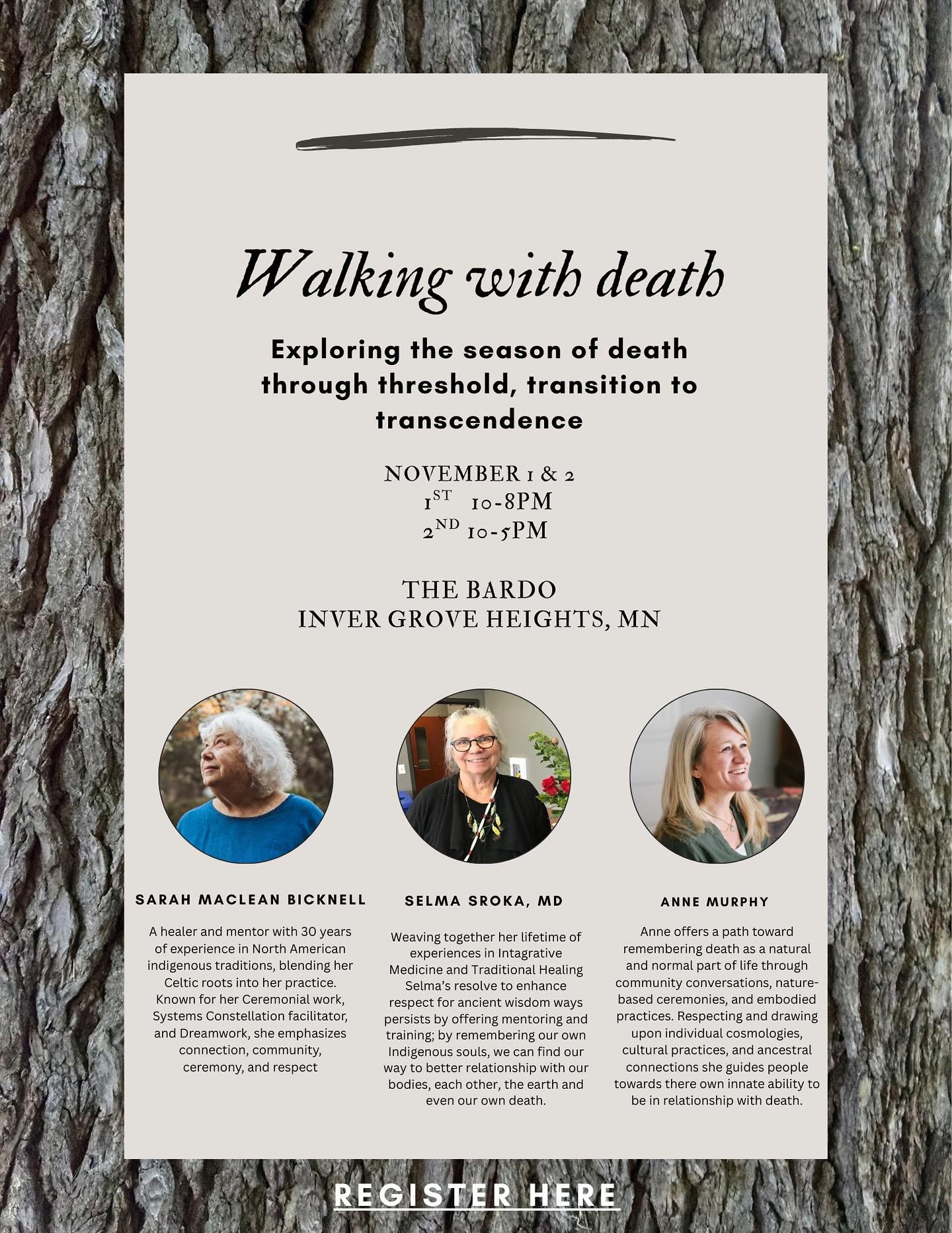 East coast friends and community - join us this Samhain season for our Walking With Death retreat 
November 1st and 2nd, 2025 
Inver Grove Heights, Minnesota 

Registration link in Linktree 

#walkingwithdeath #samhain #grandmotherswisdom #deathwork 