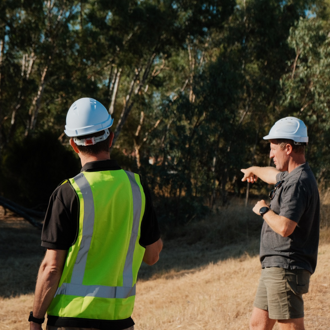 Trades people on a building site