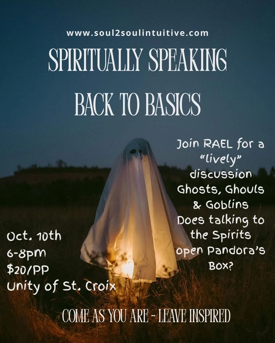 Let's step into the Fall and the Halloween Spirit and talk about ghosts! Ghosts, Ghouls &amp; Goblins - Does talking to Spirit open Pandora's box? Join me for what is sure to be 'lively' discussion! Spiritually Speaking: Back to Basics - Oct. 10th! 6