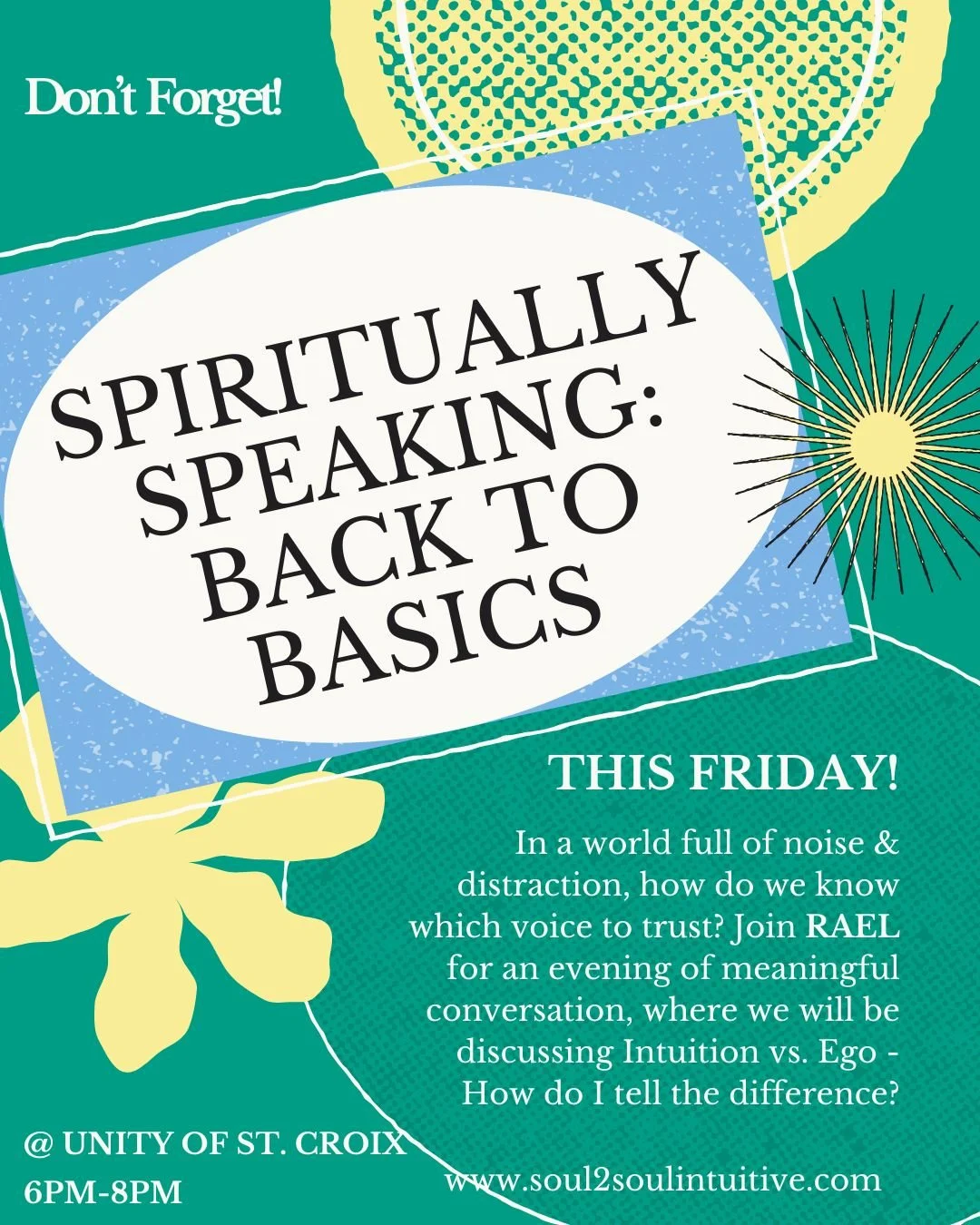 Only 2 more days! Mark your calendars and join me for an evening of great conversations. I look forward to seeing you there! Come as you are - leave inspired!
#spirituallyspeaking #friday #ego #intuition #inspired #raelreddickpsychic