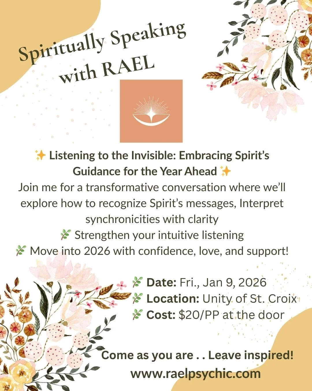 Welcome 2026! Listening to the Invisible is a guided conversation designed to help you recognize, trust, and follow the quiet ways Spirit speaks&mdash;through signs, symbols, synchronicities, and the deep knowing that rises from within. Join me Janua