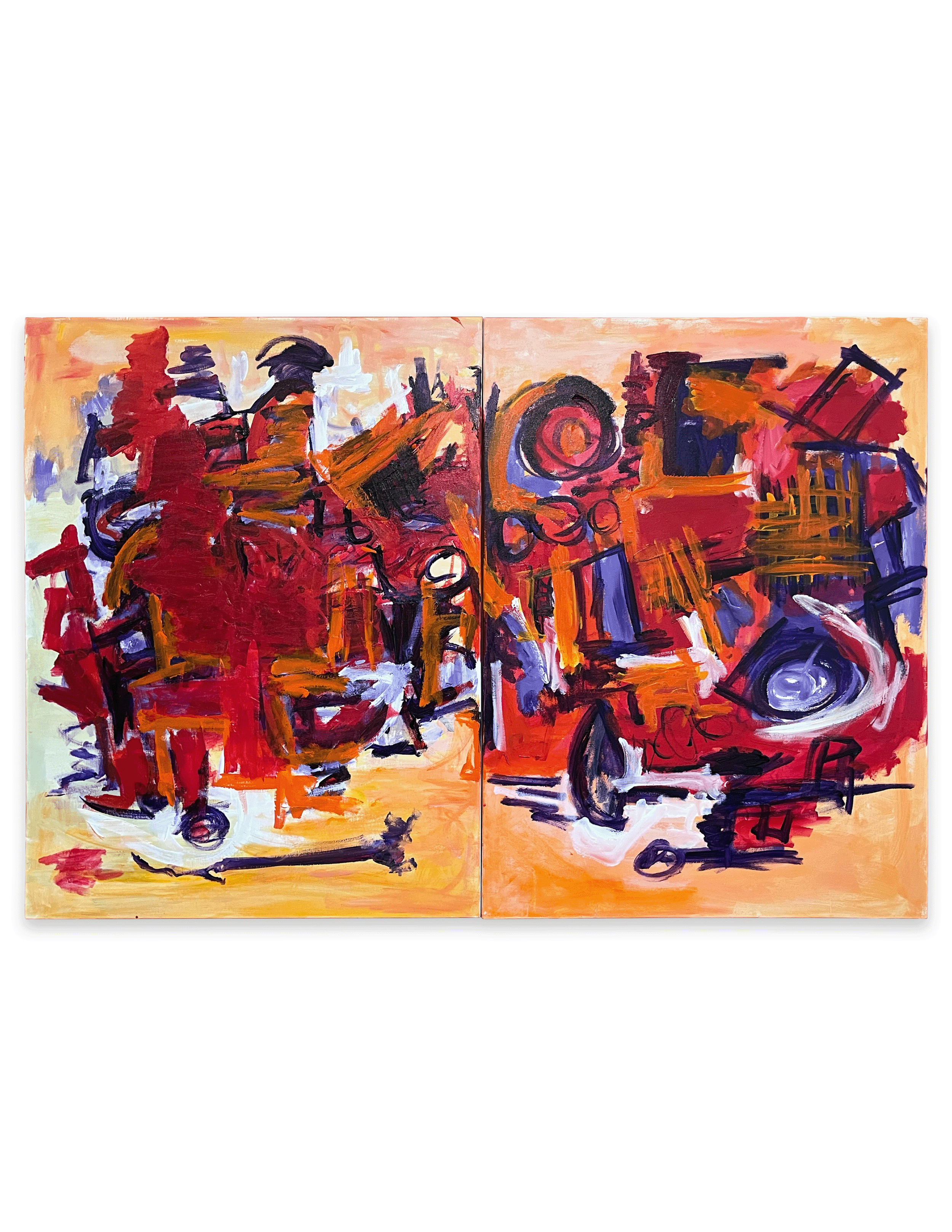 &quot;Sweet emotions&quot;, acrylic on 2 panels', 40x60 inches.