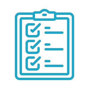 Icon of a clipboard with three checkmarks indicating tasks are completed.