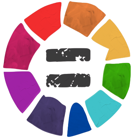 Rebel Led Equality CIC logo. Colour wheel with uneven segments in red, orange, yellow, green, blue, purple, and pink.