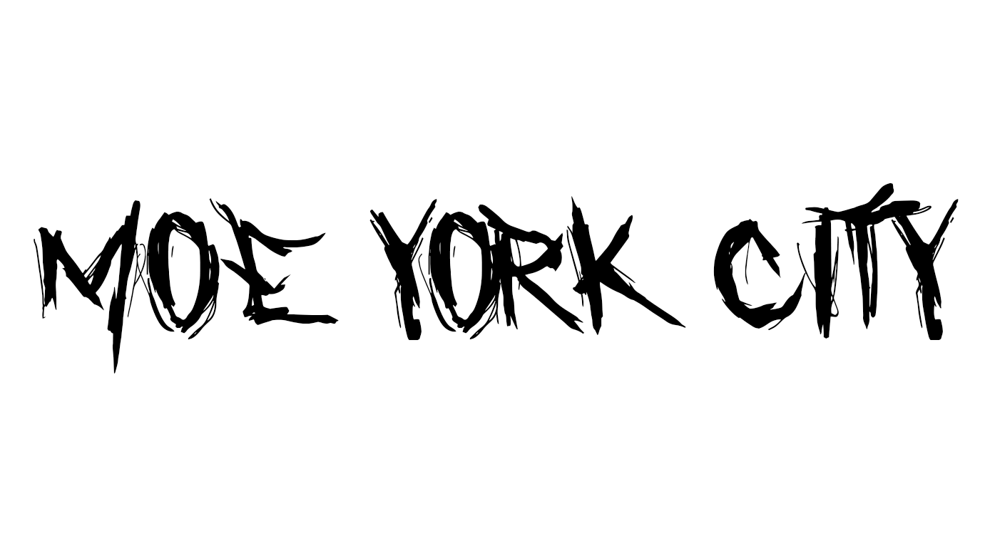 Graffiti-style text with white outline on black background reading 'New York City'.