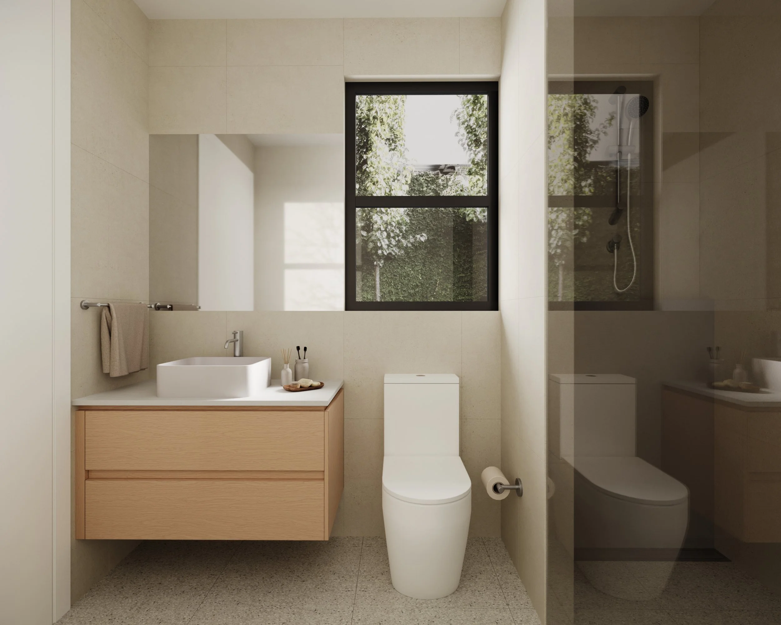 Vanity in light timbergrain