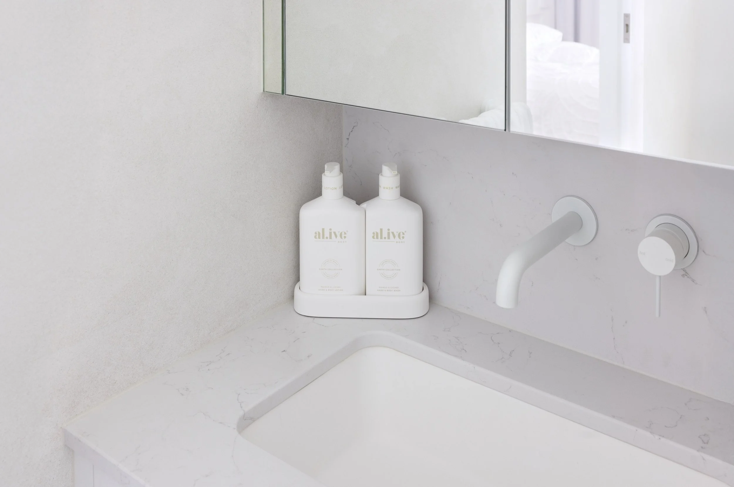 White bathroom vanity