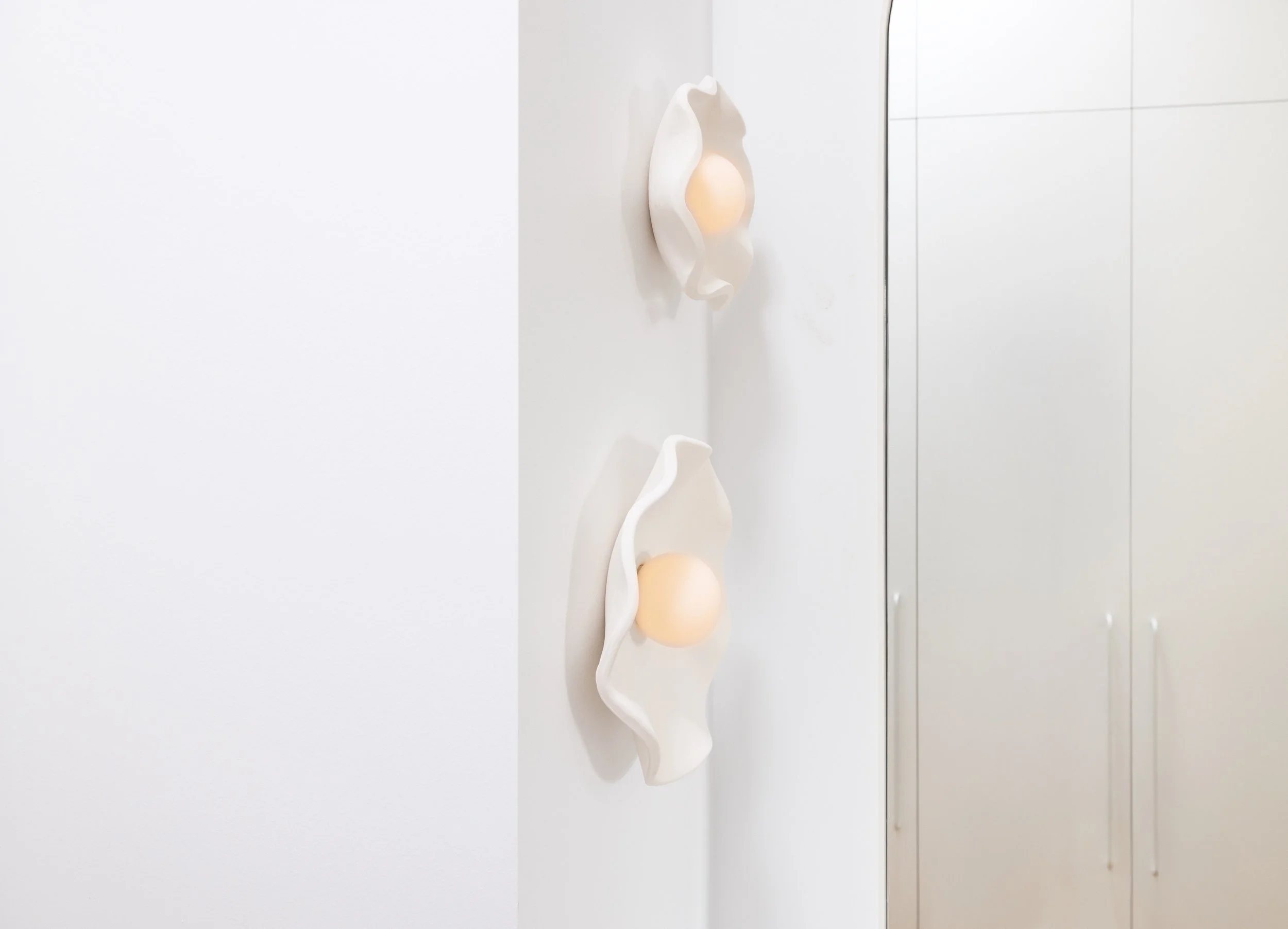 White wall lights in flower design