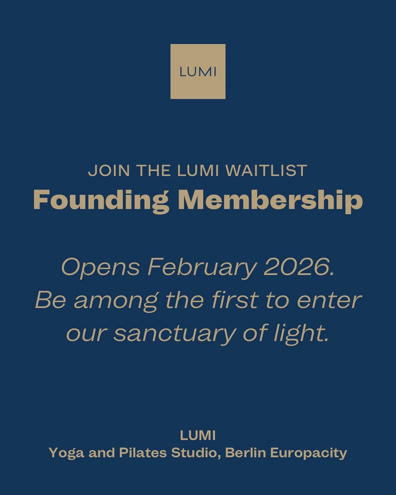 Be one of the first to join our LUMI community. Founding Members receive exclusive access as we prepare to open our doors in February 2026.

As a Founding Member, you will receive: &bull; Early access to our schedule and preferred class times &bull; 