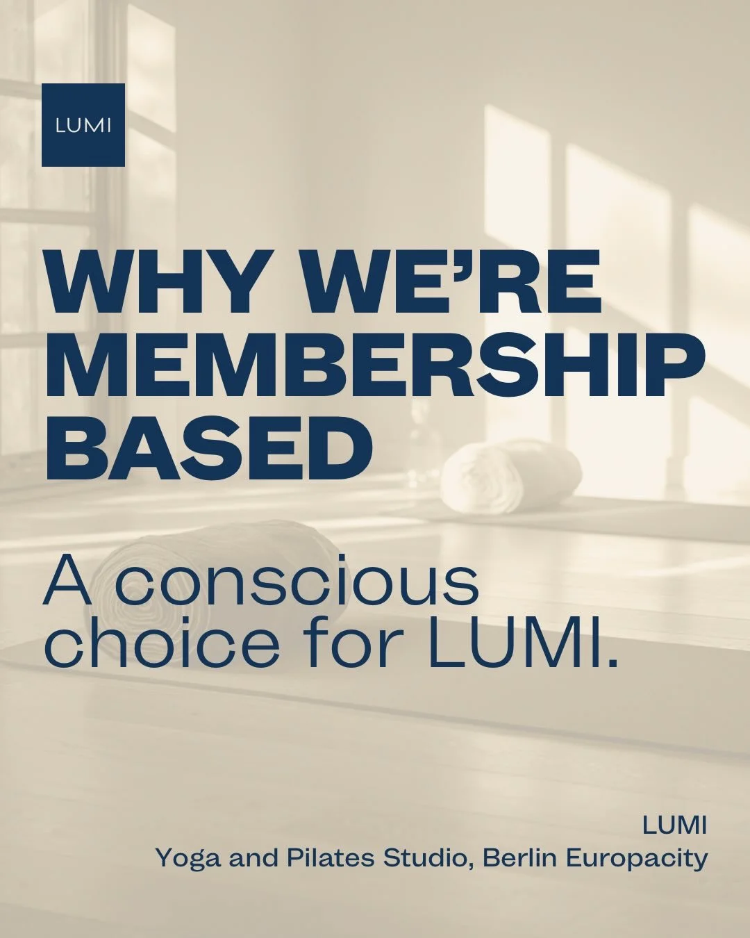 We&rsquo;re often asked whether we&rsquo;ll join aggregator platforms such as USC.

For us, building LUMI as a membership-based studio was a conscious decision.

We believe consistency creates transformation.
 And we&rsquo;re choosing depth over volu