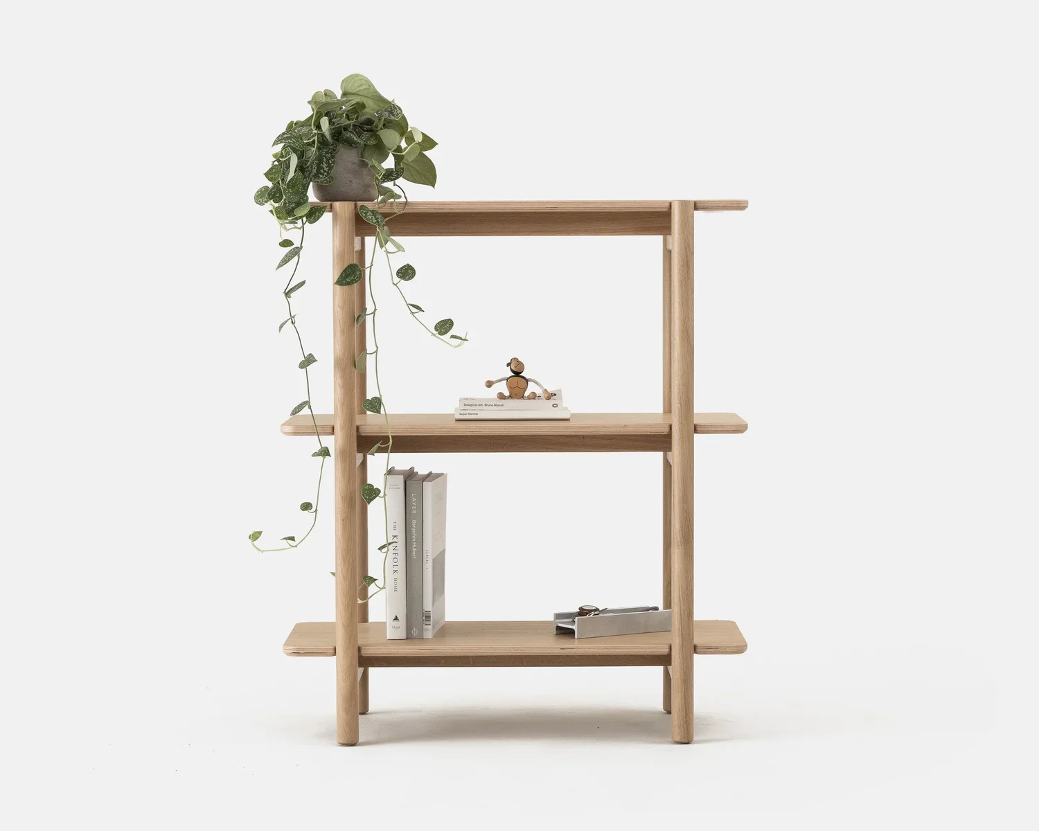 OTIS Shelving by honest in oak – mid shelving unit with open timber frame