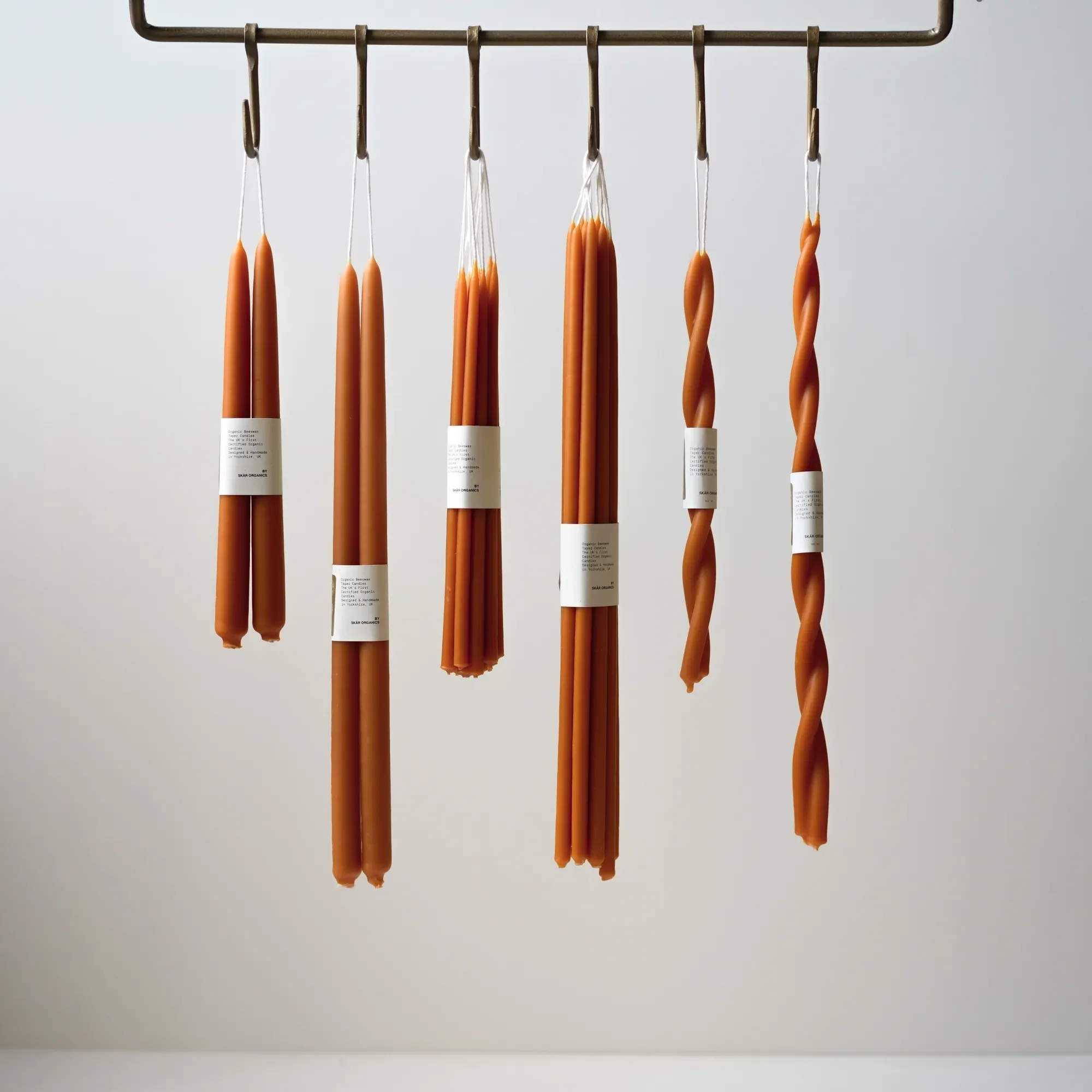 Organic Beeswax Dinner Candles (Paprika)