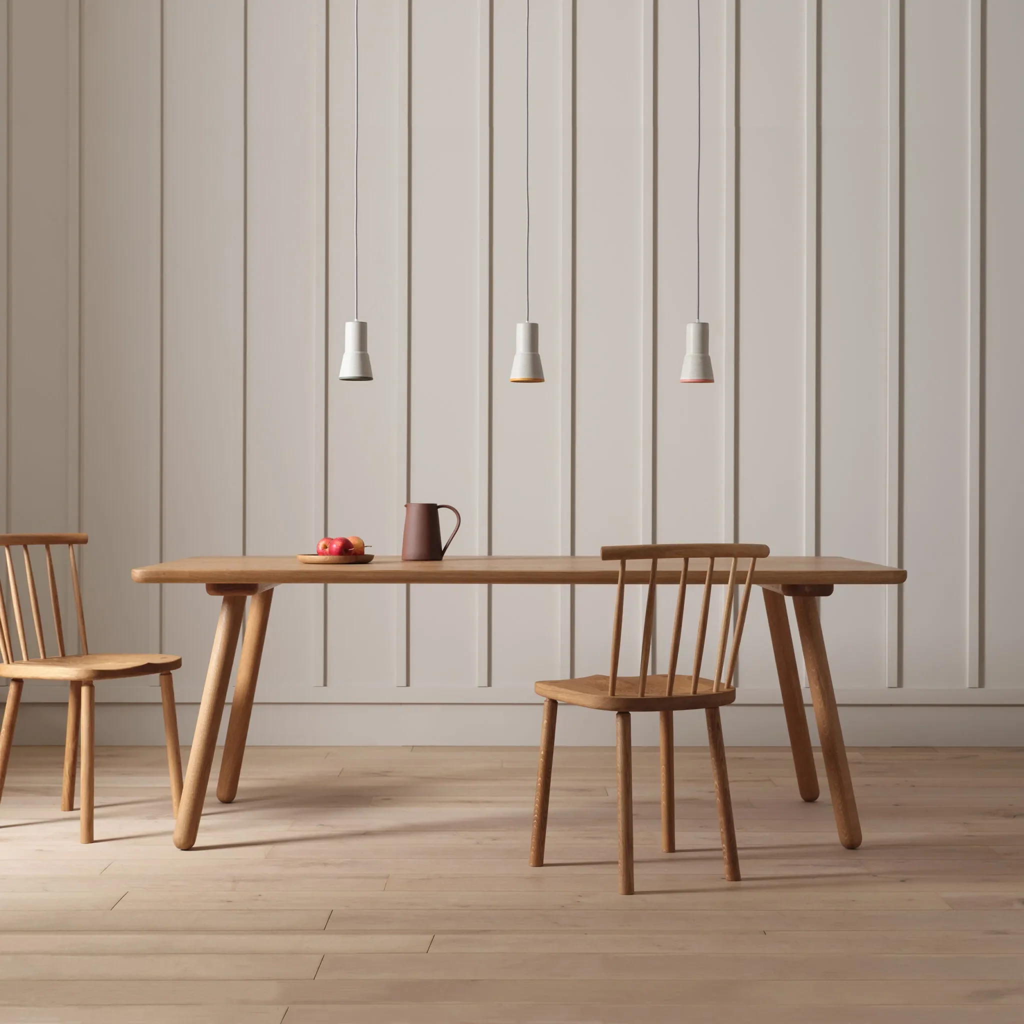 Dining Table ONE by Another Country in a dining room with contemporary paneling
