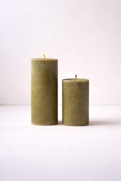 Organic Beeswax Pillar Candles