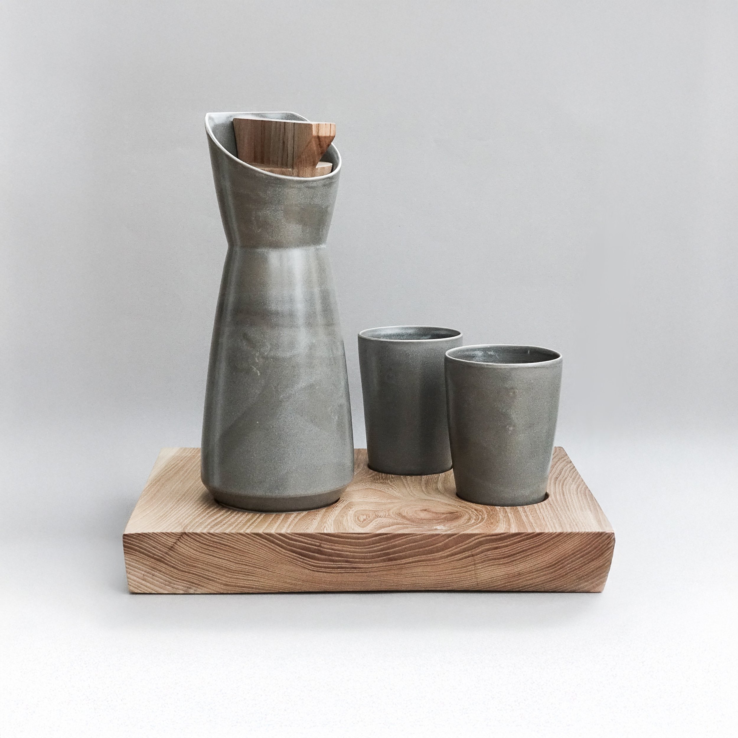 porcelain carafe and two cups