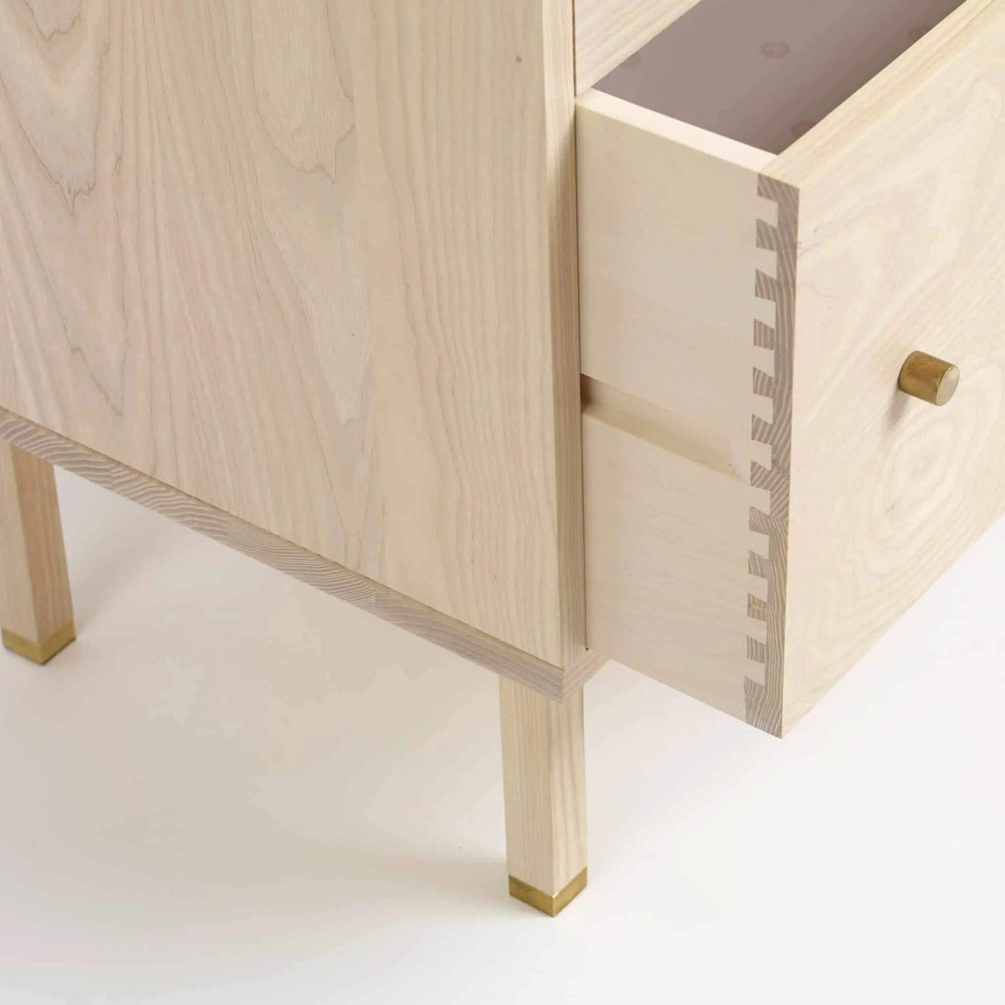 Chest of Drawers TWO showing traditional dovetail joints and solid ash construction