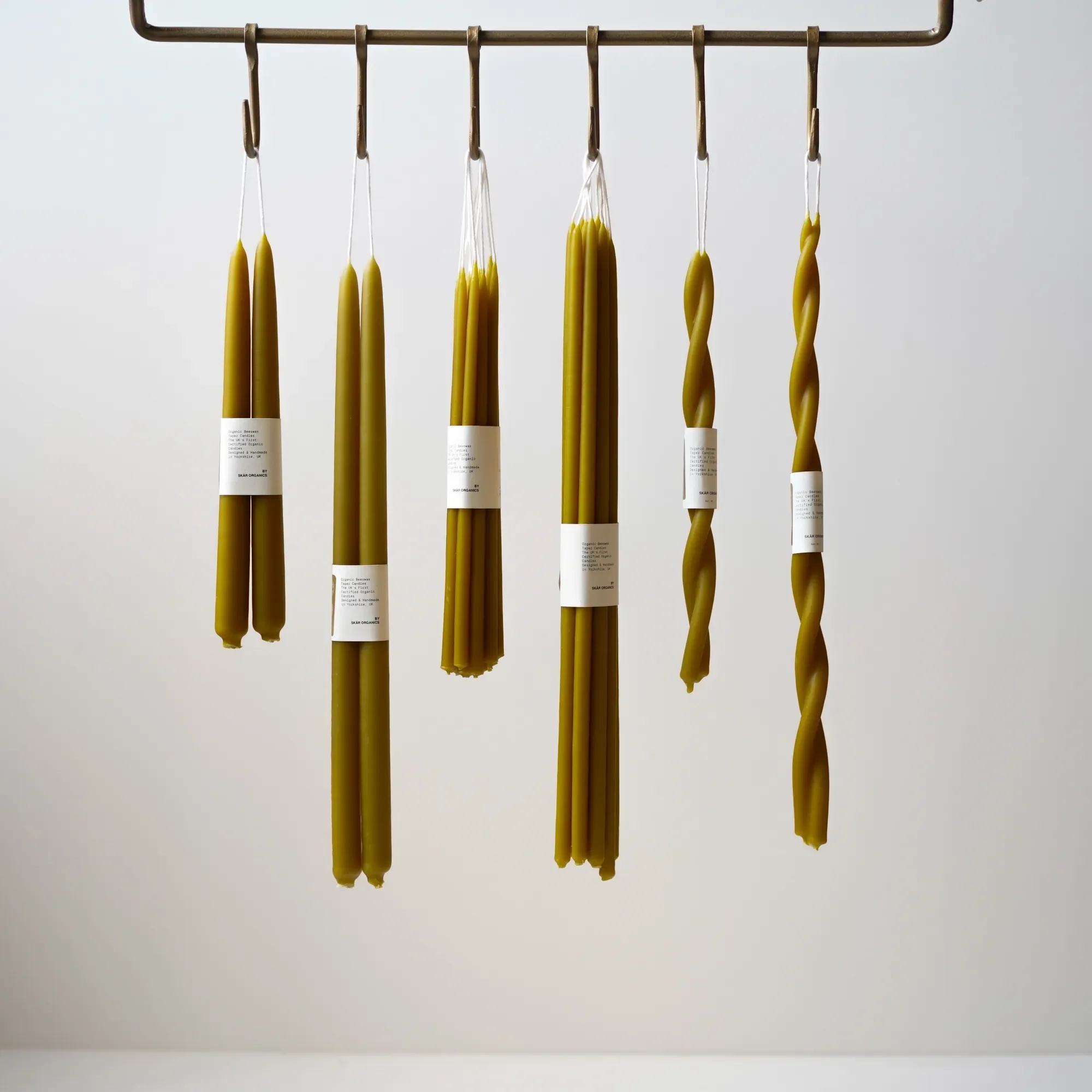 Organic Beeswax Dinner Candles (Green Tea)