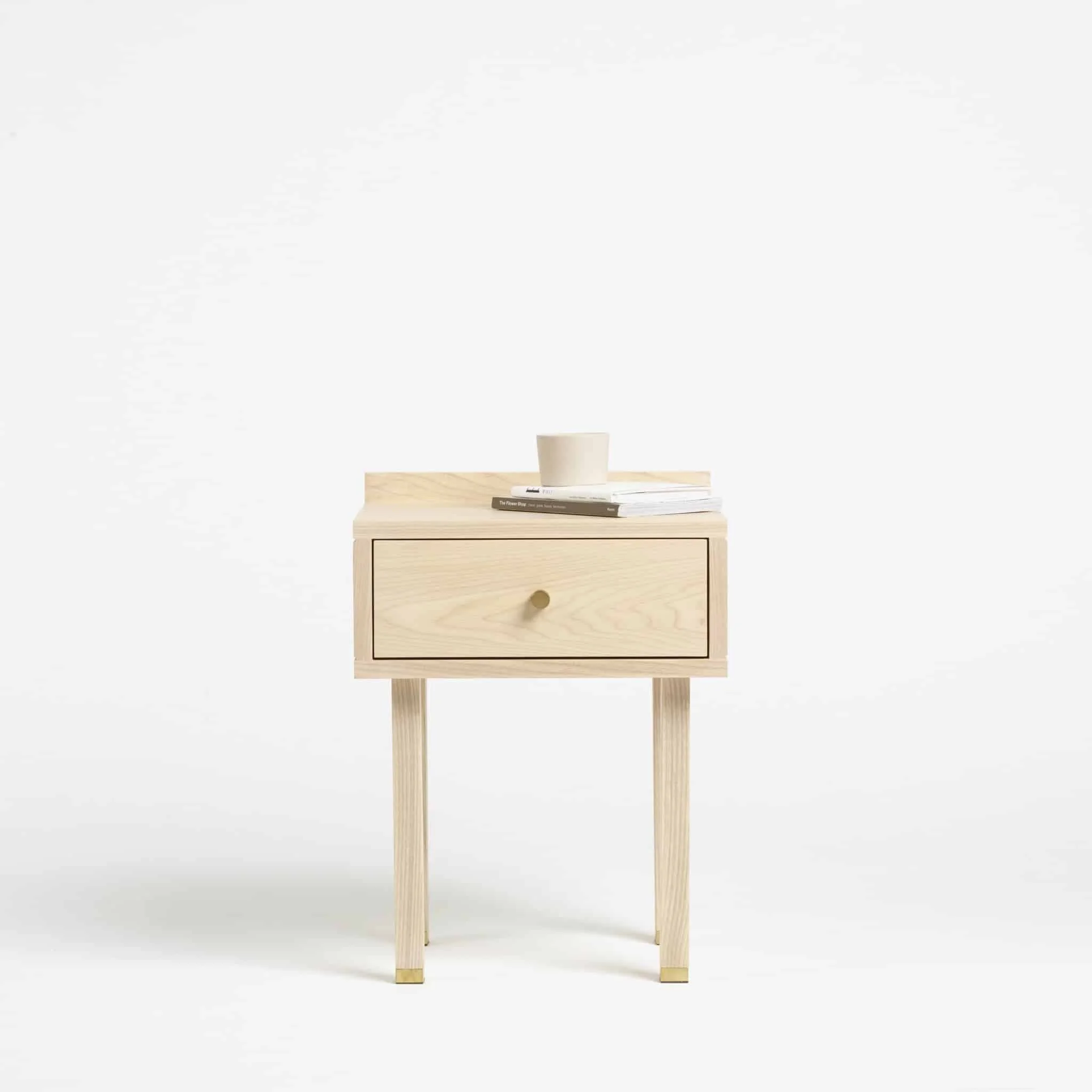 Bedside Table TWO in white-oiled solid ash by Another Country