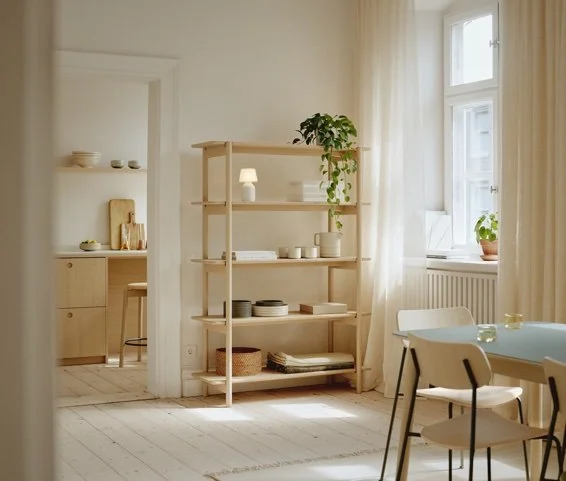 OTIS Shelving by honest – oak shelving in a contemporary interior