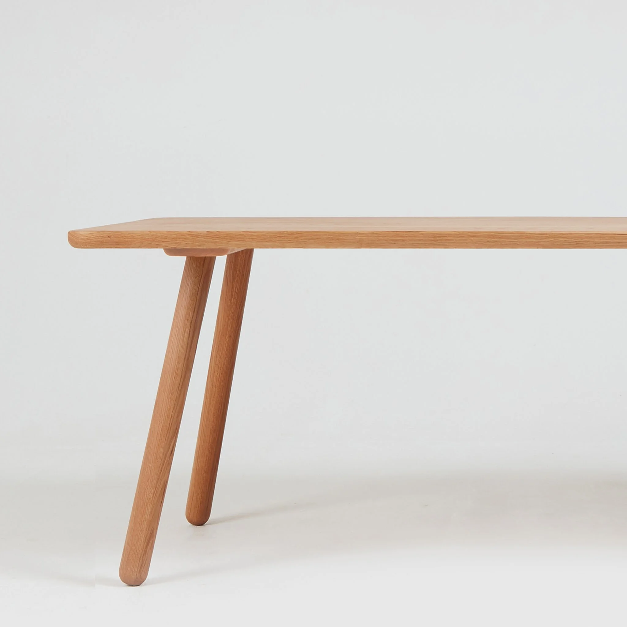 Solid oak Dining Table ONE showing turned timber legs