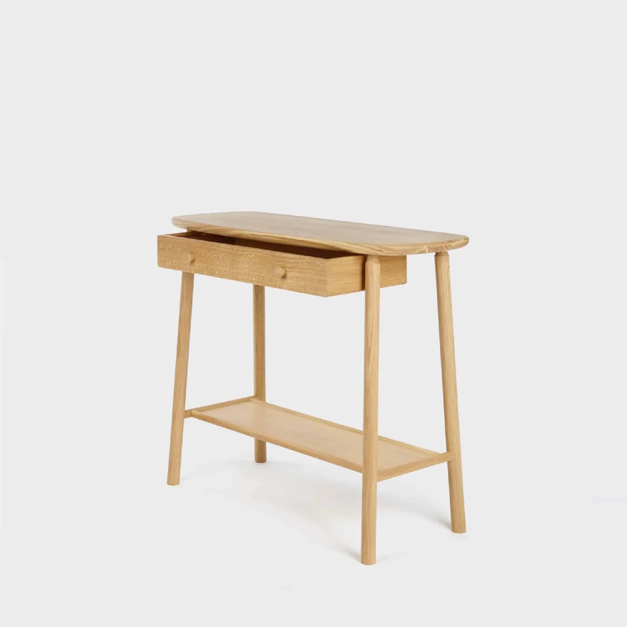 Oak Hardy Console with drawer by David Irwin
