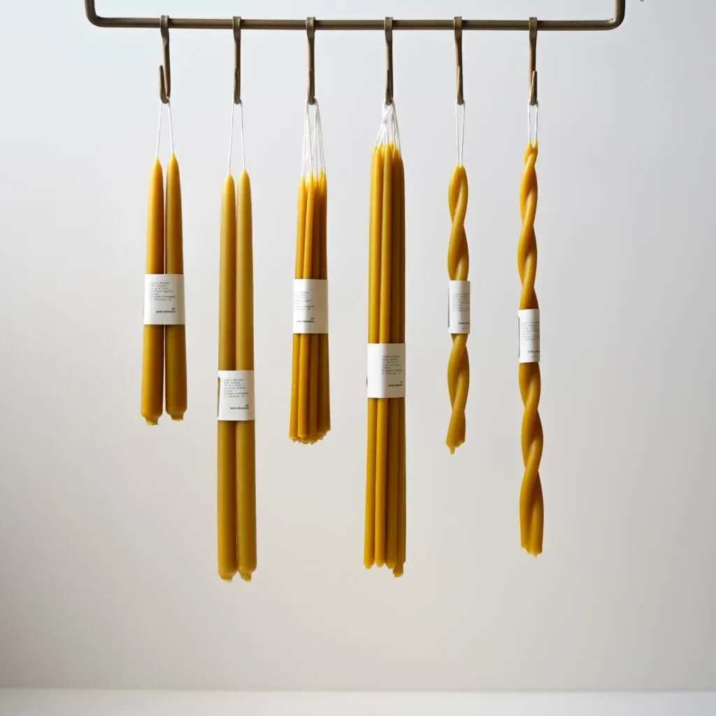 Organic Beeswax Dinner Candles (Natural)