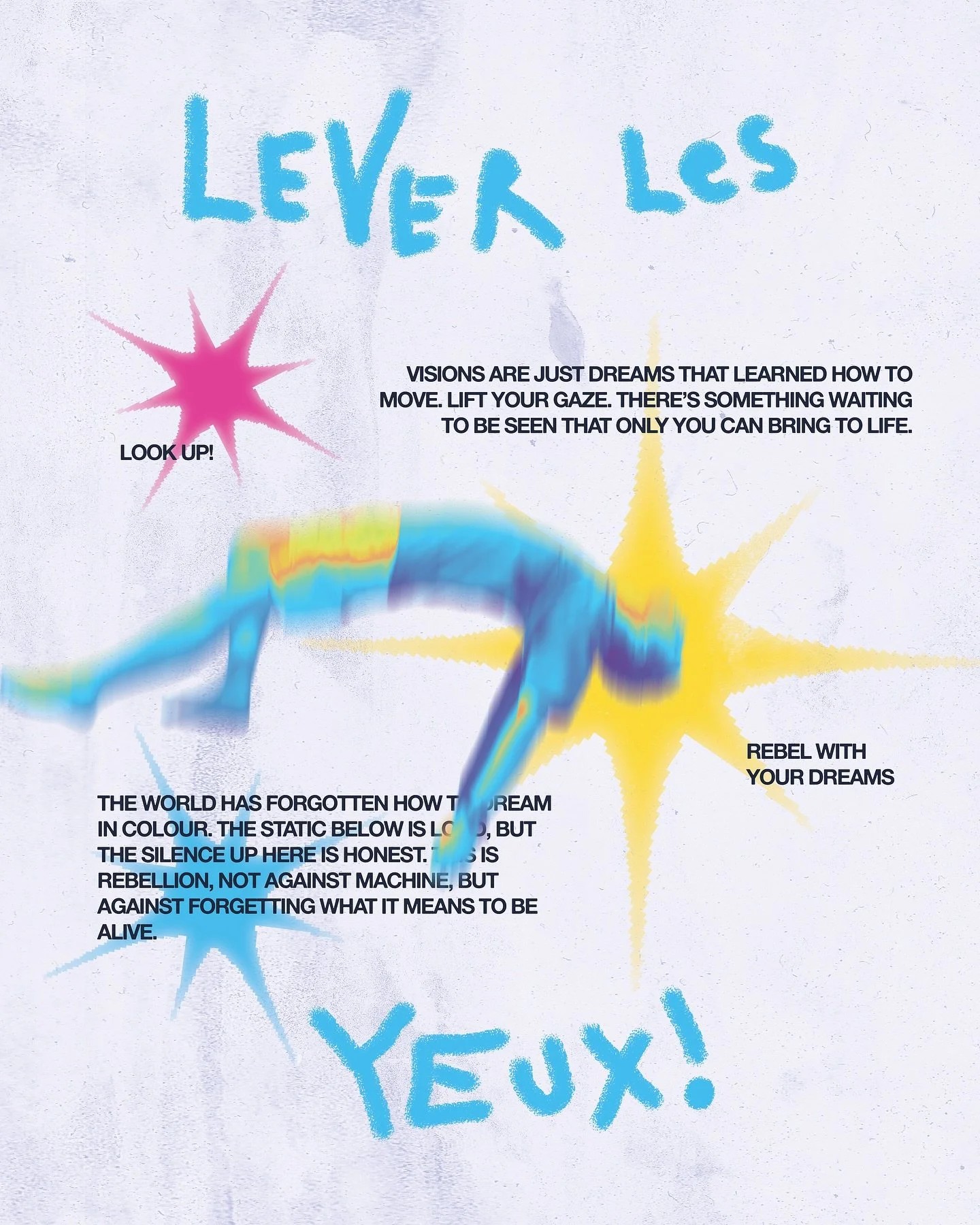 LEVER LES YEUX!
“LIFT YOUR GAZE”
#poster #dream #lookup #phoneaddiction #graphicdesign #art #design #posterart #photoshop