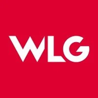 WLG logo on a red background