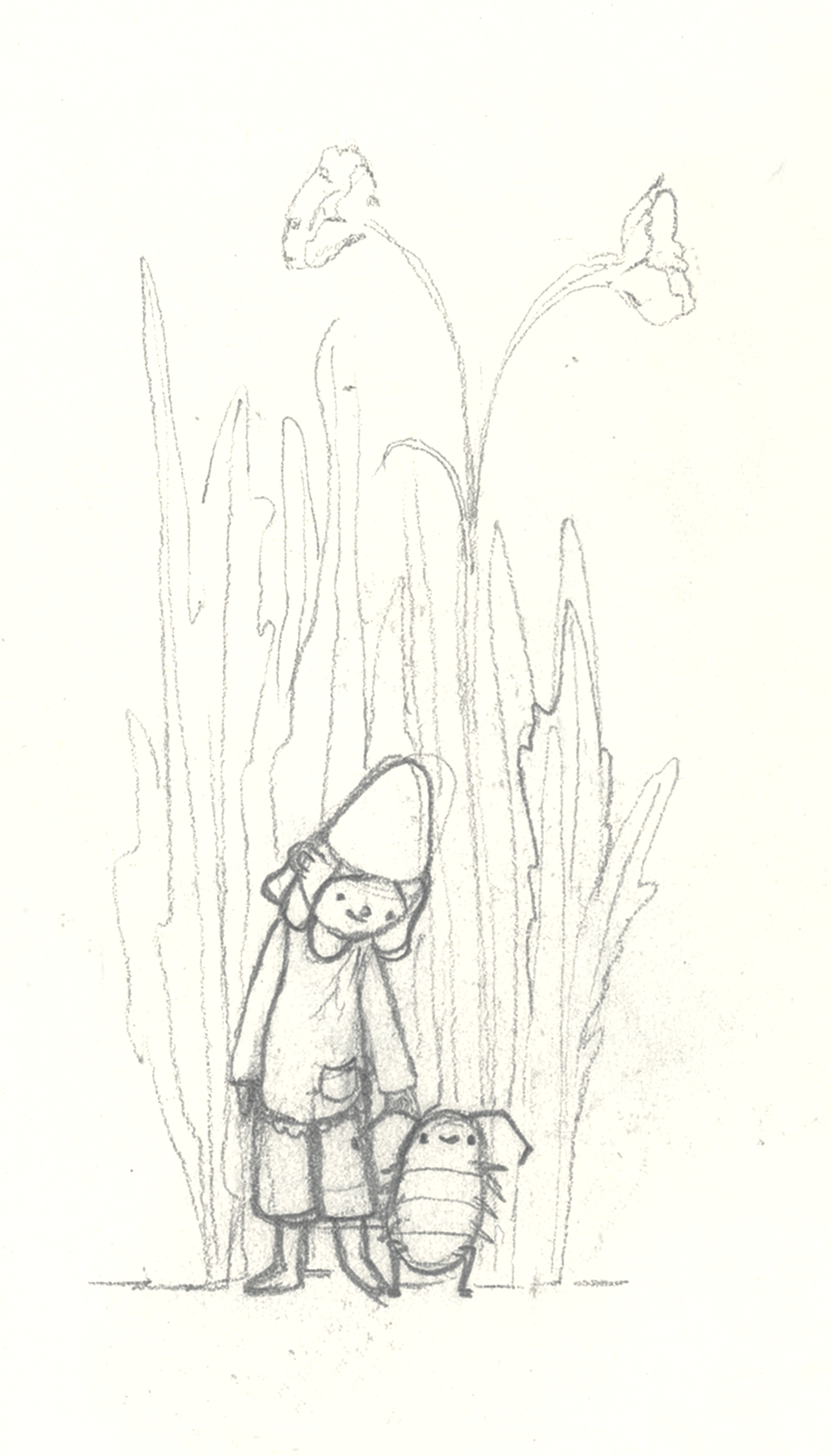 Pencil Sketch of Pola and Bolita 