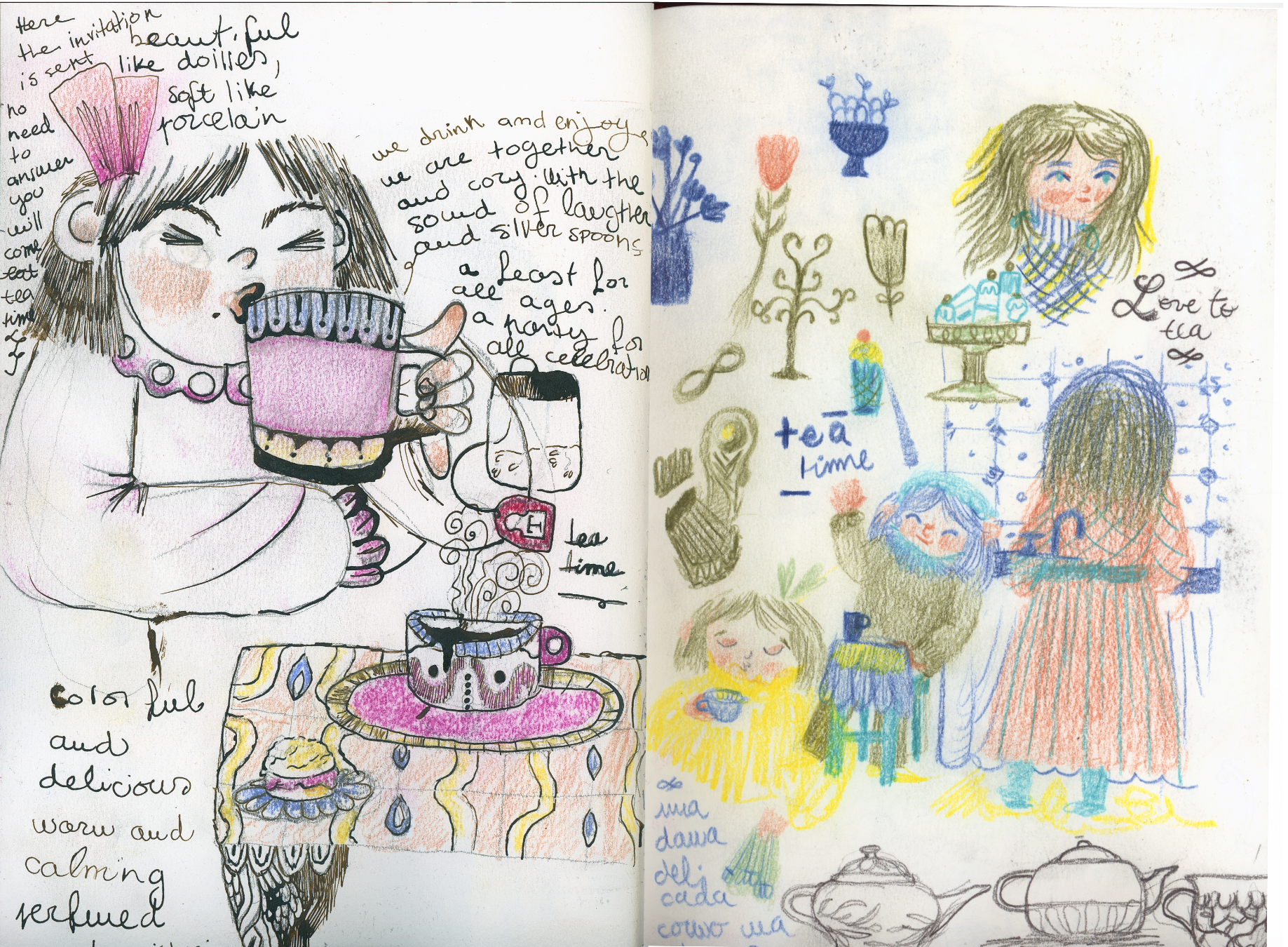 Sketches and concept for the pieces for an illustration contest- 