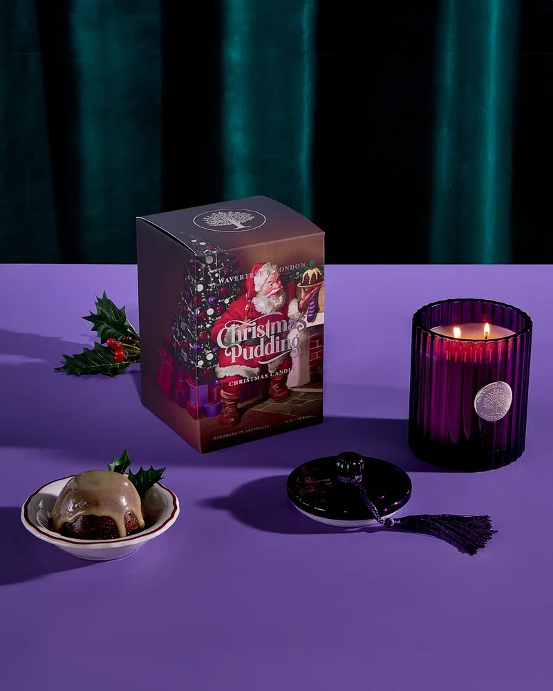 Christmas Pudding Wavertree & London Candle