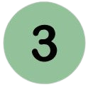 Green circle with the number 3 in black