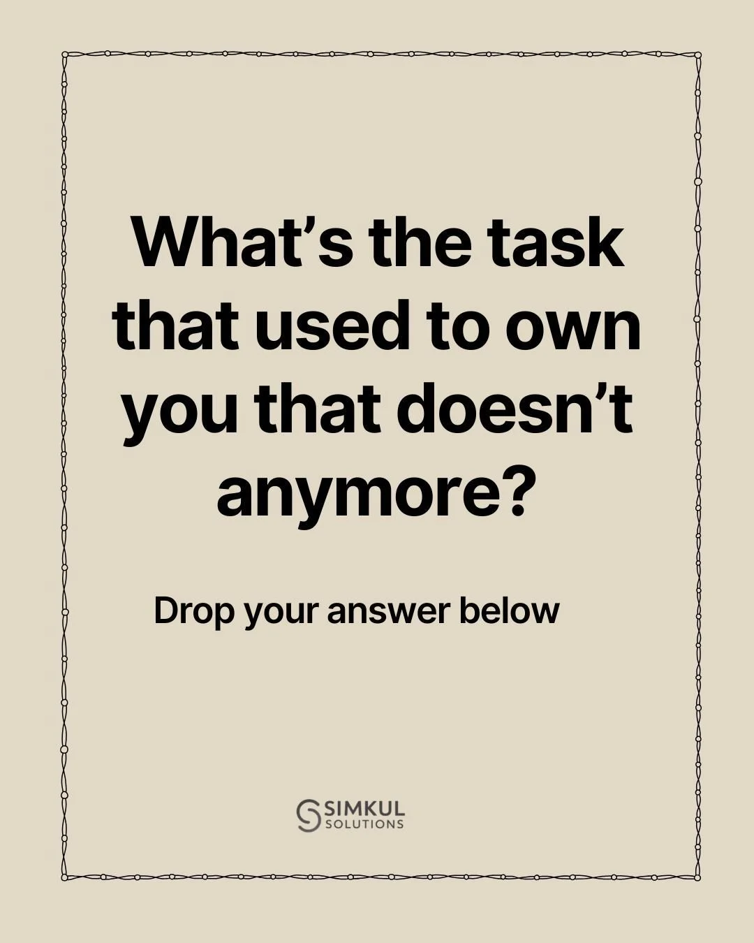 What's the task that used to completely own you &mdash; and doesn't anymore?
The thing you finally documented, handed off, or killed.
 Drop it below. These are the wins worth hearing about. 👇
 #SMEOwner #FounderLife #BusinessOperations #PerthBusines