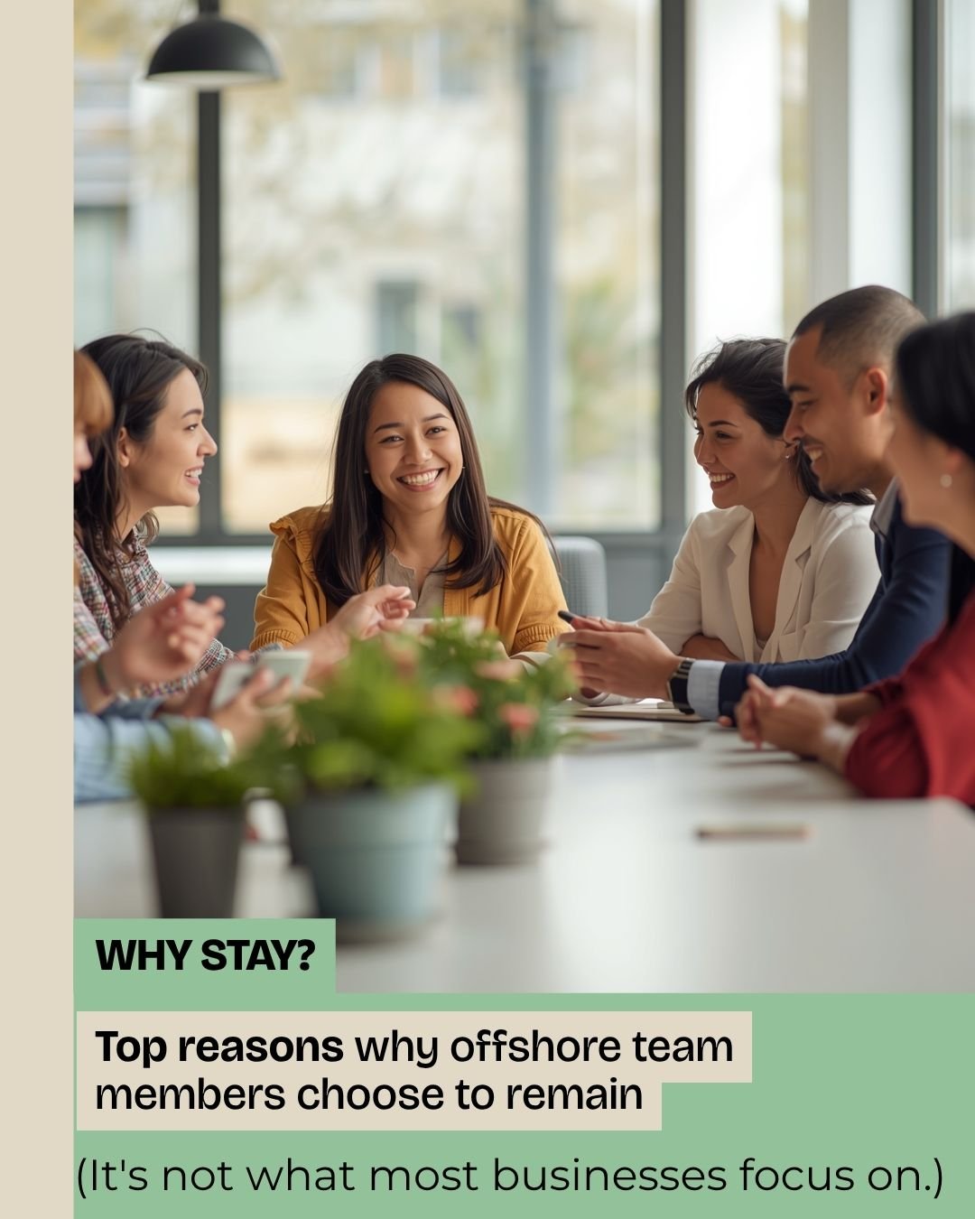 Why offshore team members actually stay. (It's not what most businesses focus on.)

 We've been building remote teams since 2018. These are the things that actually work.

 Save this before your next offshore hire.

 #OffshoreStaffing #RemoteTeams #P