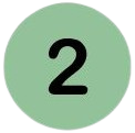 Light green circle with the number 2 in black.