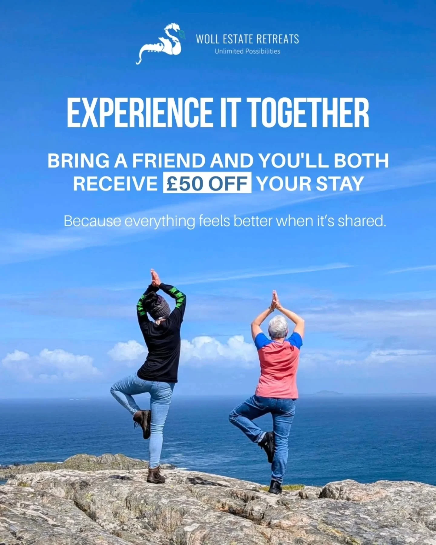 Some of life's most meaningful moments are the ones we share.

Whether it's your sister, your best friend, your mum or someone who's always been there for you, taking time away together creates memories that last long after the weekend ends.

Picture