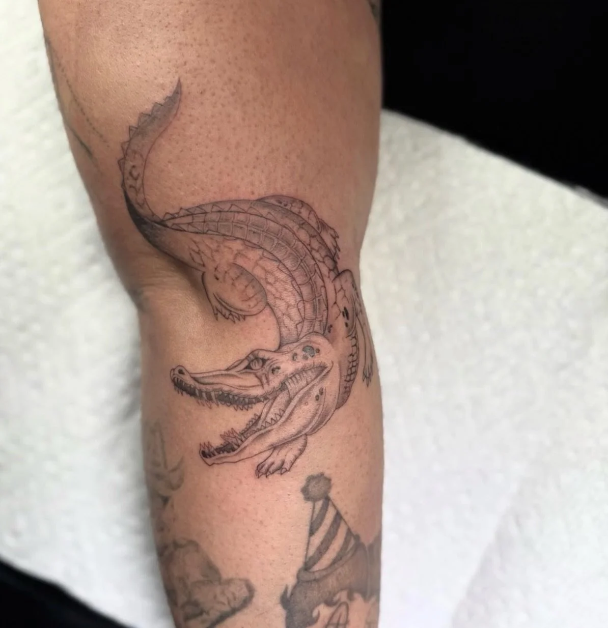 Sick gator by @priscillastattoos 
Dm Priscilla for booking inquiries ❣️