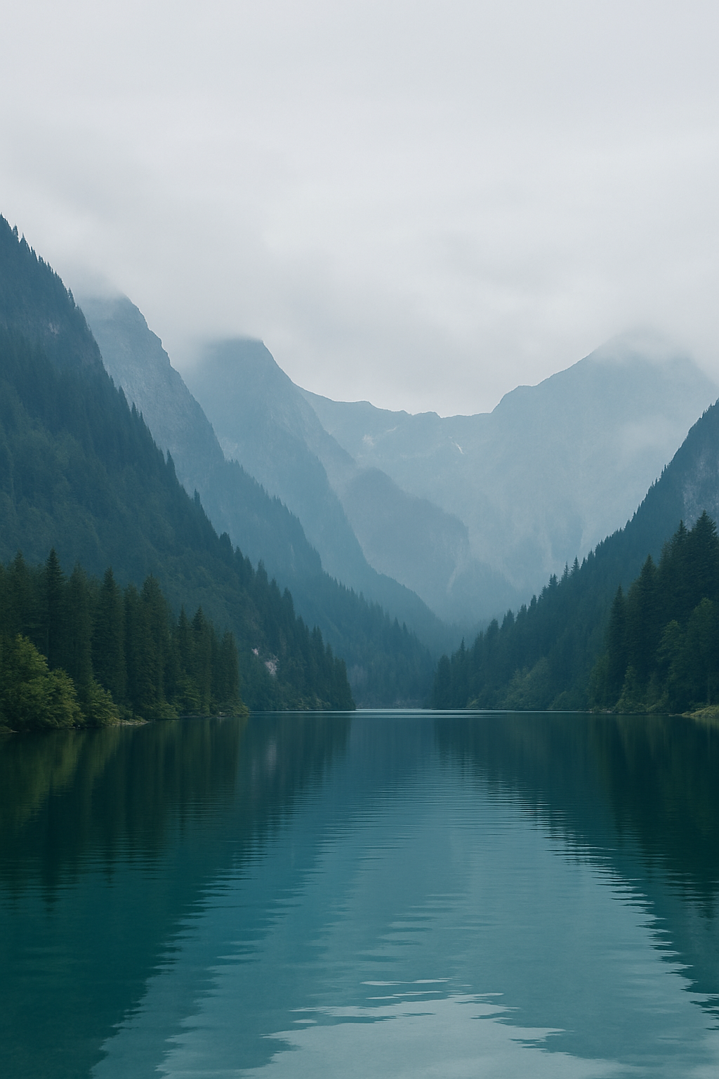 2. Alpine Lake — Exit to Stillness

Set against misty mountains and a silent lake, the image captures mental clarity.
It speaks to those seeking a break from digital noise and constant urgency.
Here, stillness isn’t a luxury; it’s a destination you c