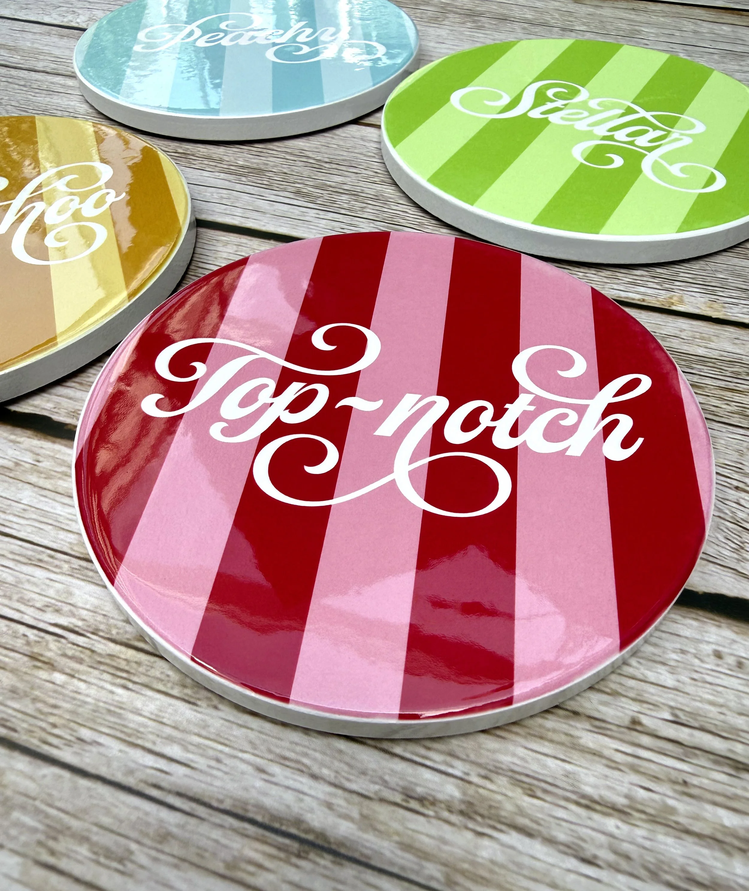 It’s all rather peachy coasters