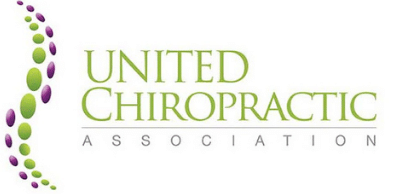 Logo of United Chiropractic Association with green text and a stylized green and purple spine design.