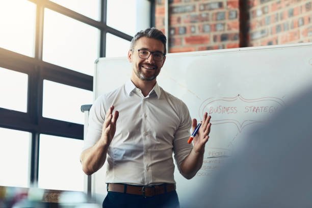 man Presenting with Confidence