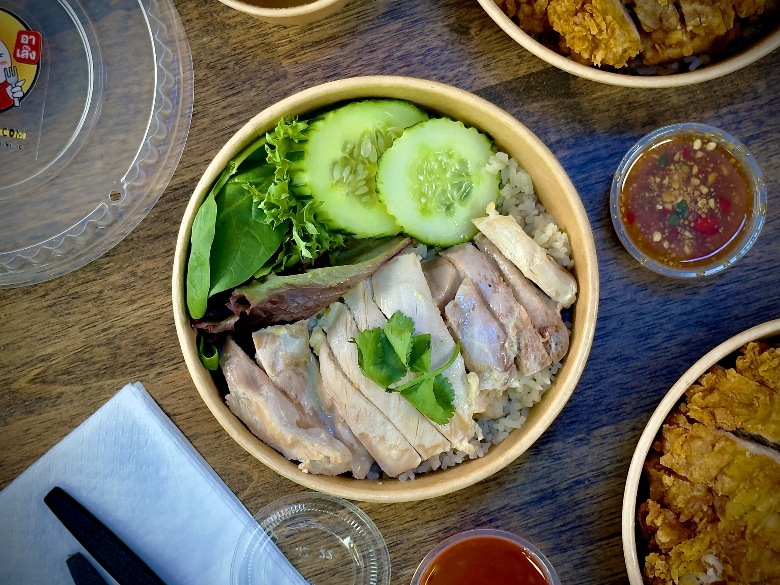 #1 Thai Chicken Rice from the top view