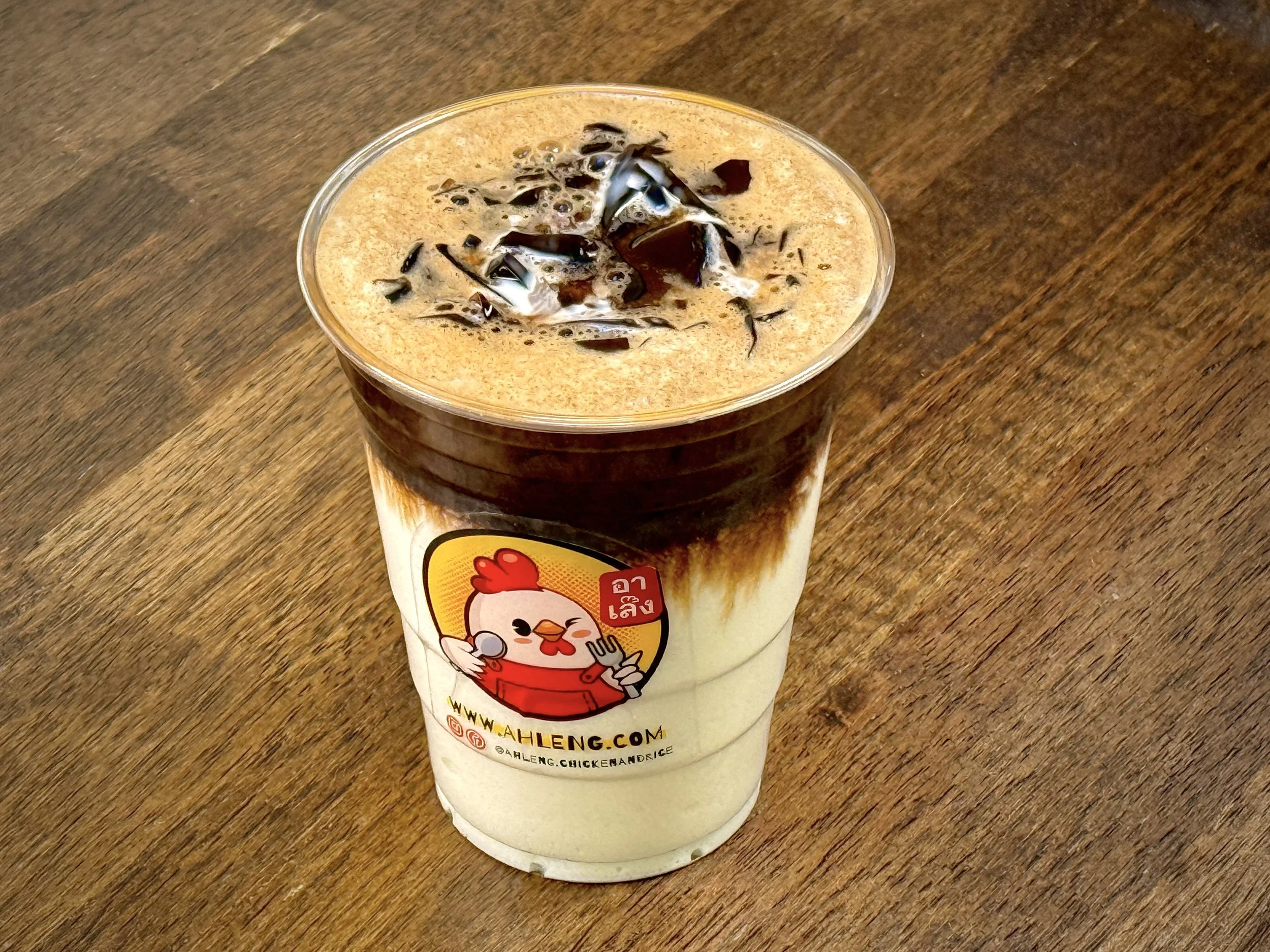 O-Leng Slushy with glass jelly - Thai coffee in slushy version