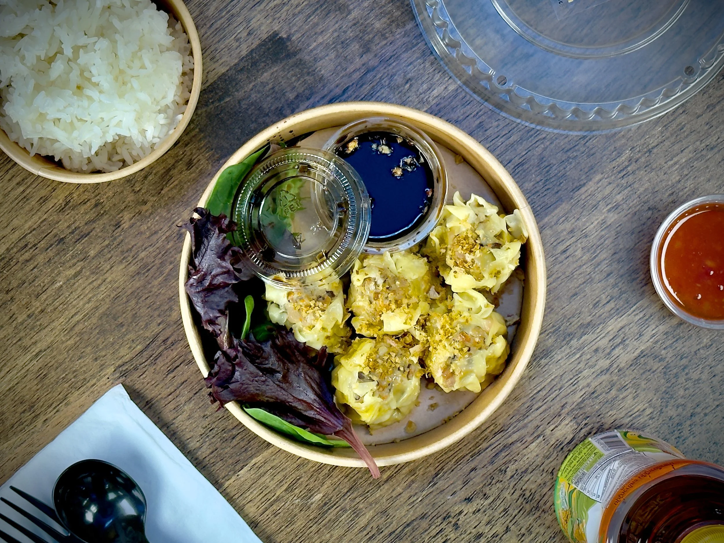 Thai Dumpling (5 pieces) from the top view
