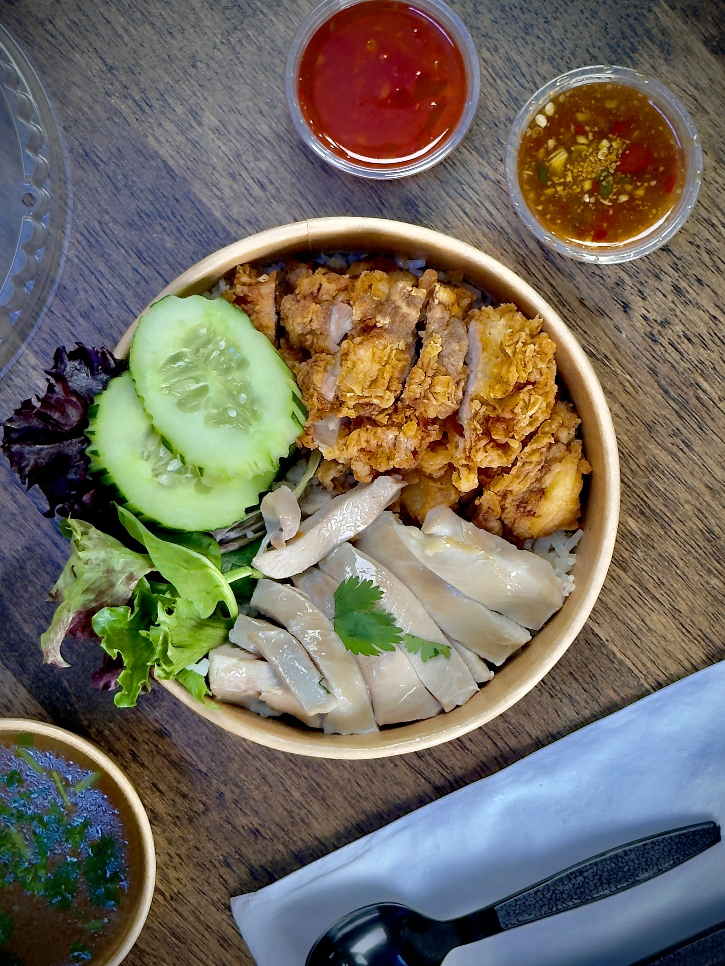 #3 Combo Chicken Rice from the top view