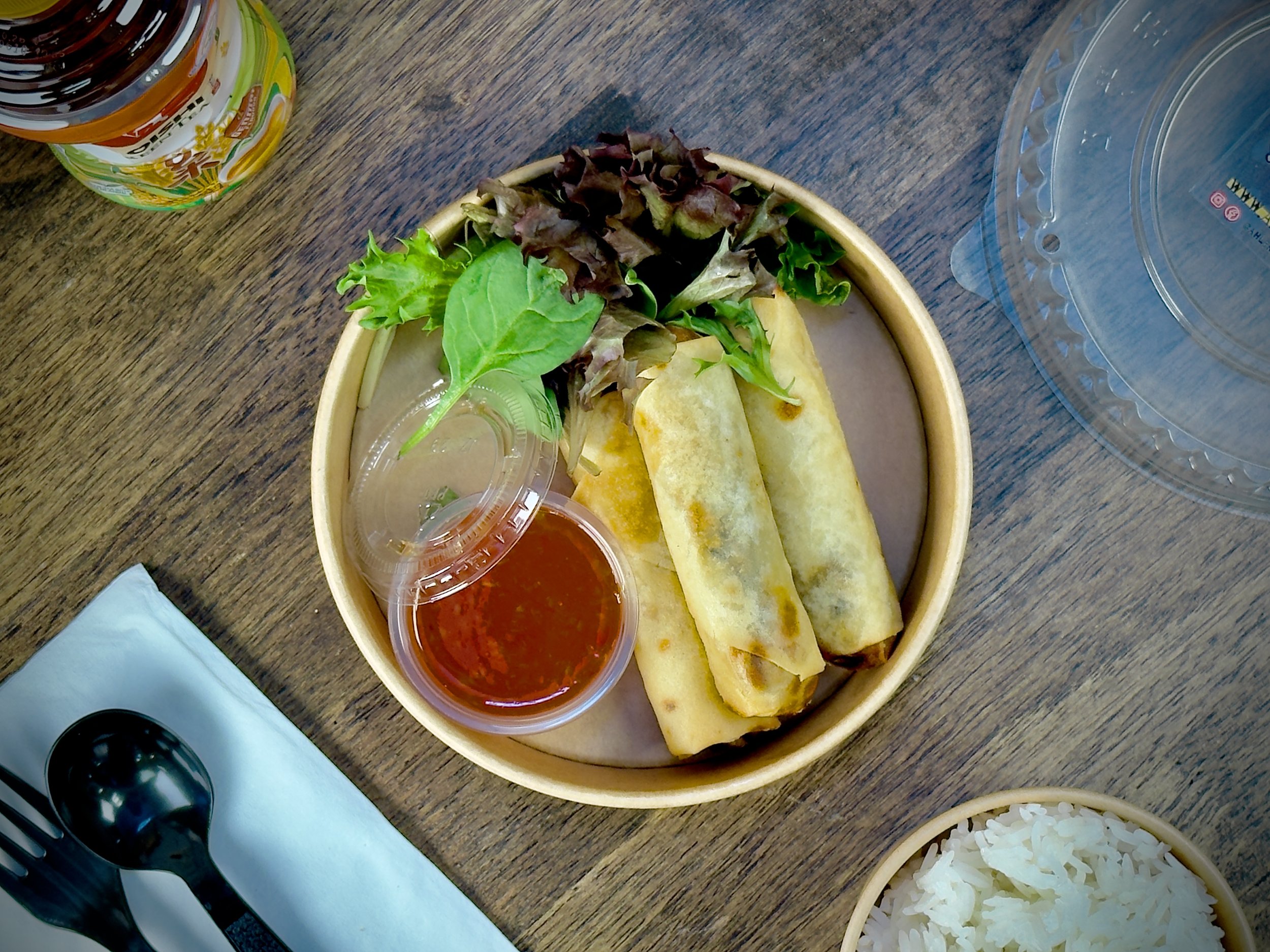 Chicken spring roll (3 pieces) from the top