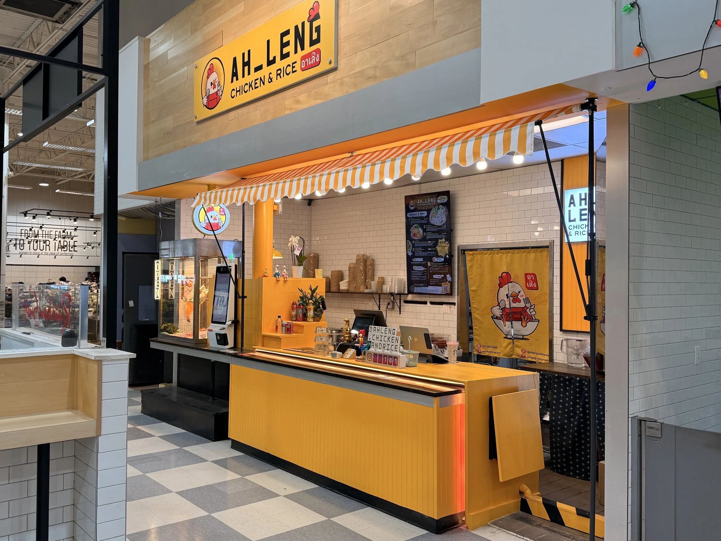 Ah Leng Chicken and Rice front when walk in from the back of Lotte Plaza Market